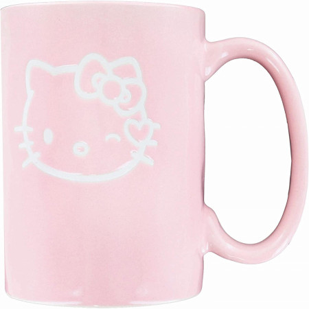 Hello Kitty Winky Face 17.5 Ounce Pottery Ceramic Mug